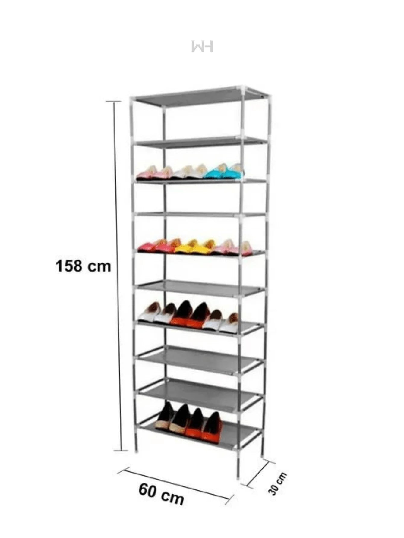 9 tier shoe rack, room organization, space saving