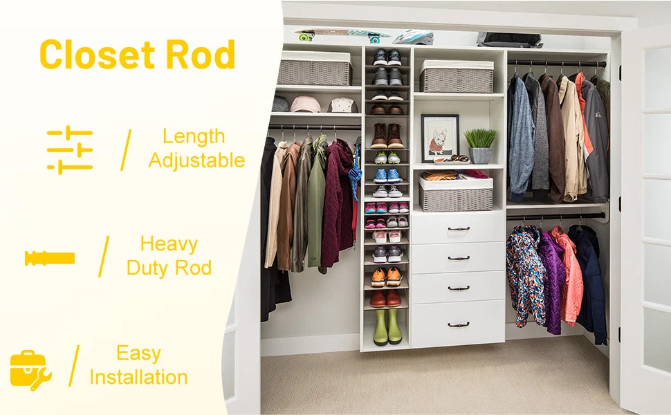 Closet Rod// Adjustable Closet Rods for Hanging Clothes