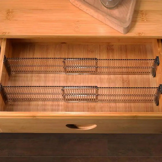 2Pcs Clear Drawer Dividers Organizers Adjustable // Cabinet Closet Storage