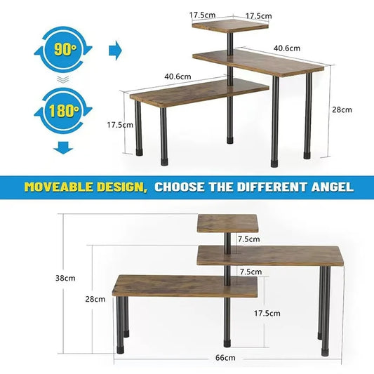 Countertop Organizer Organization 3 Tier Moveable Corner Shelf for Kitchen and bathroom