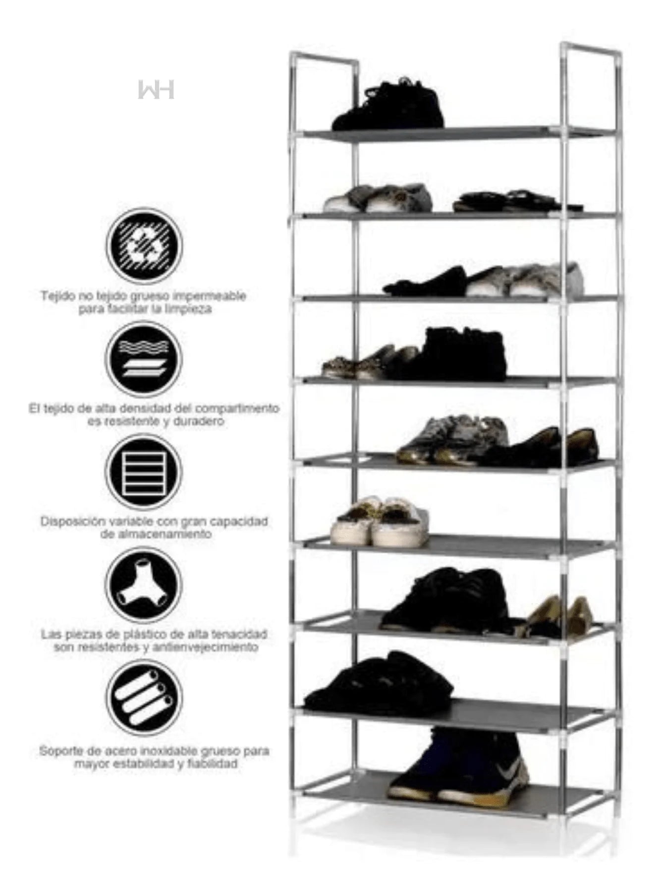 9 tier shoe rack, room organization, space saving