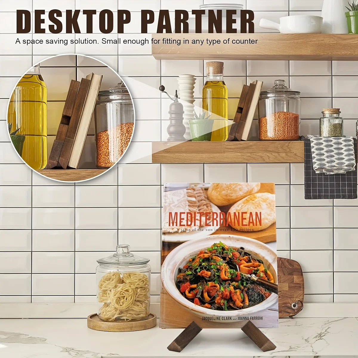 Kitchen Counter Cookbook Bookshelf//  Wooden Cooking Bookshelf