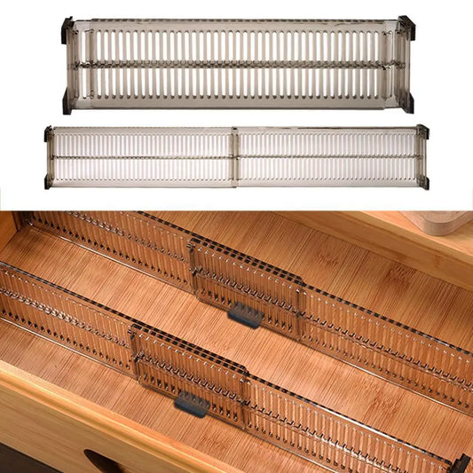 2Pcs Clear Drawer Dividers Organizers Adjustable // Cabinet Closet Storage