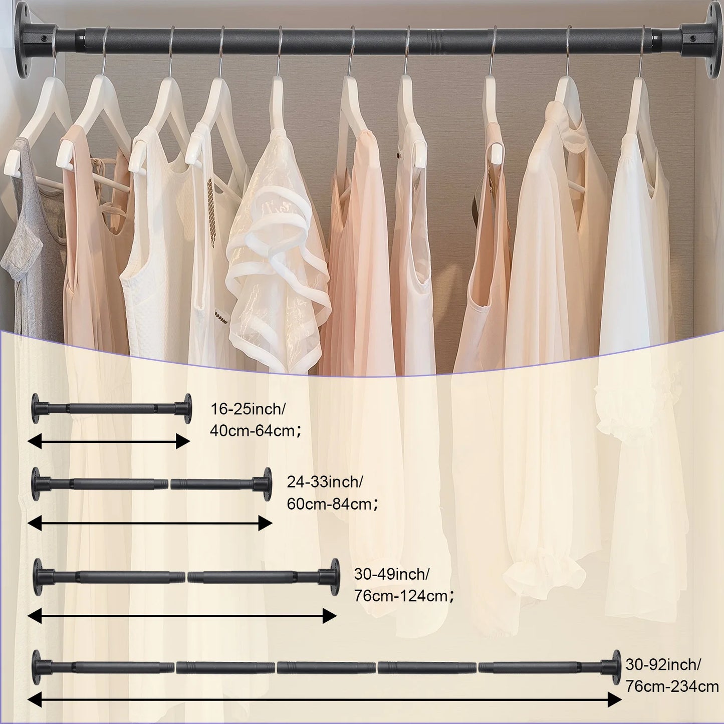 Closet Rod//  Adjustable Closet Rods for Hanging Clothes