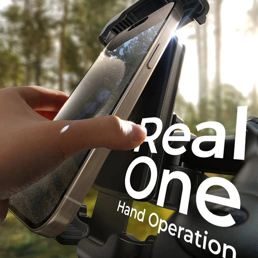 Motorcycle, mountain bike, road bike, stable and adjustable 360° rotatable universal mobile phone stand