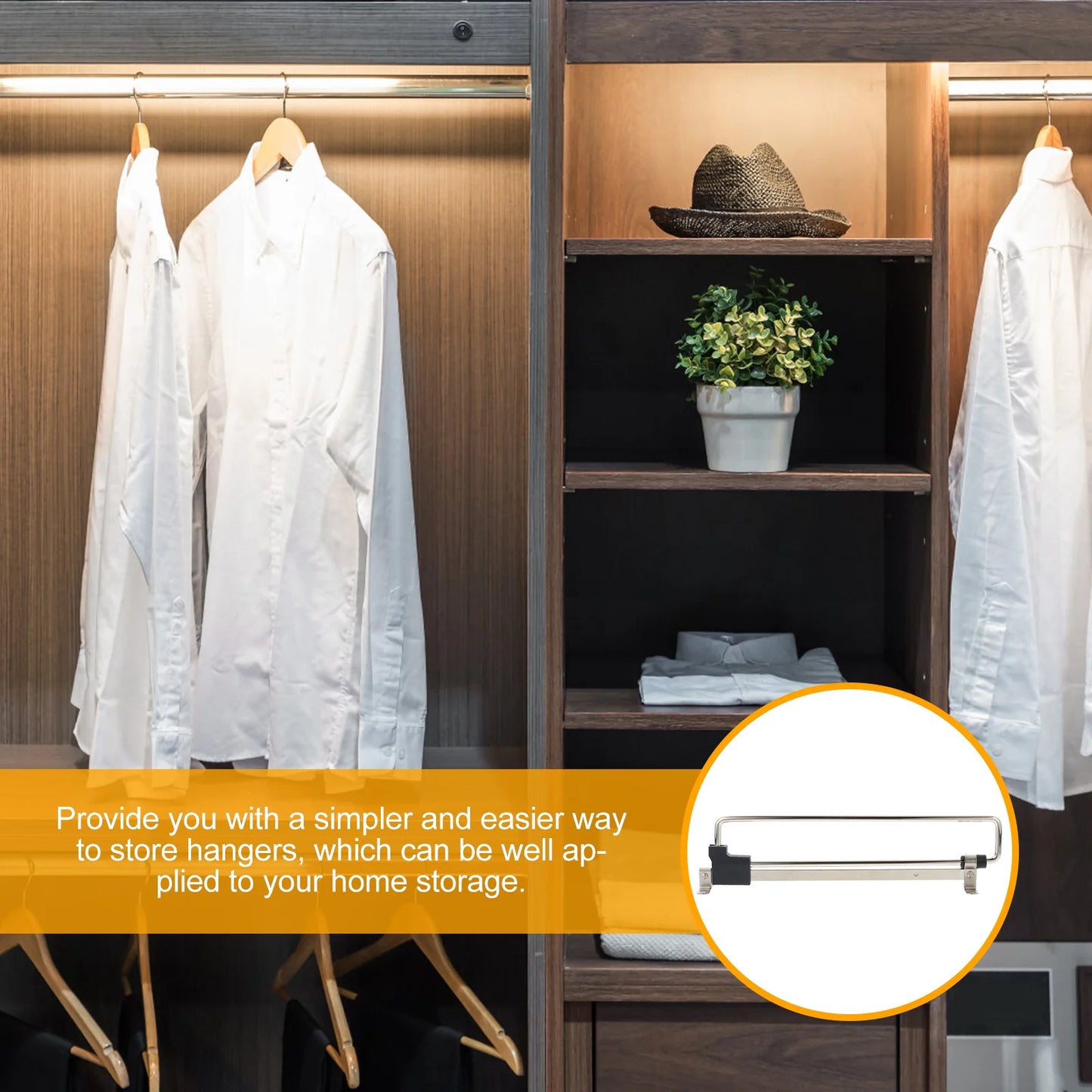 Retractable Closet // Wardrobe Rail Clothes Hanger Towel