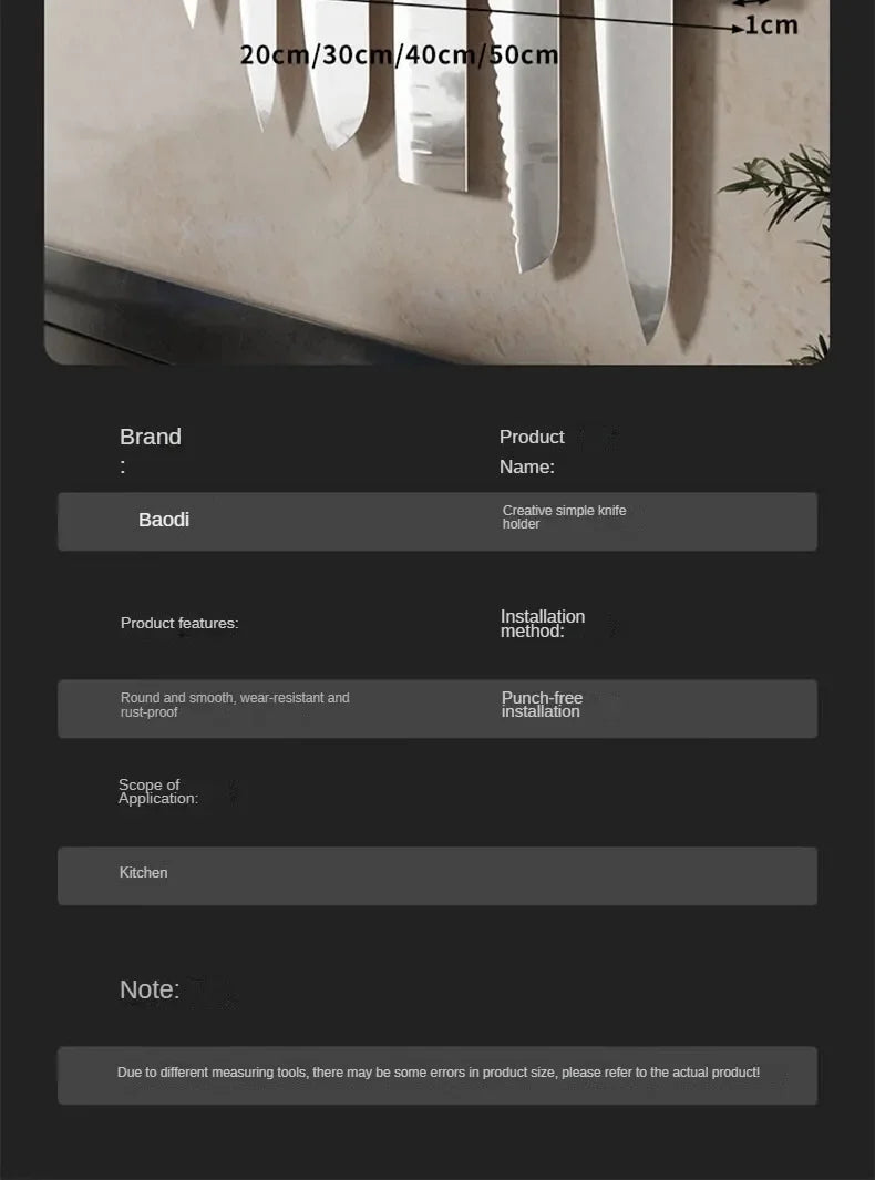 Kitchen Knife Organizer Wall // Mounted Multifunctional Kitchen Knife Storage Rack