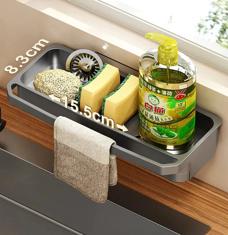 Kitchen Sink Organizer Drain Rack Self-draining