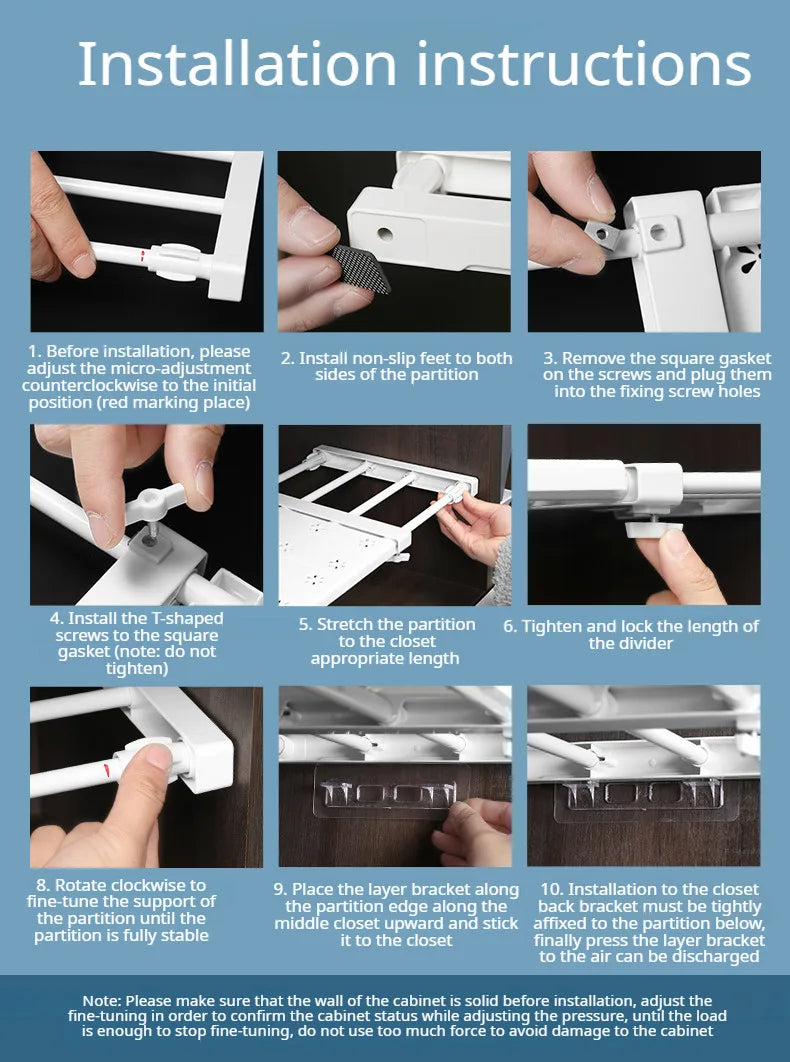 Adjustable Closet Organizer Extendable