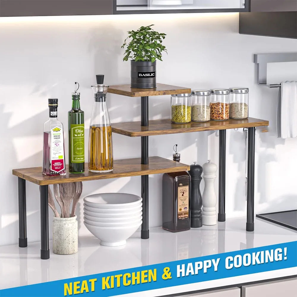 Countertop Organizer Organization 3 Tier Moveable Corner Shelf for Kitchen and bathroom