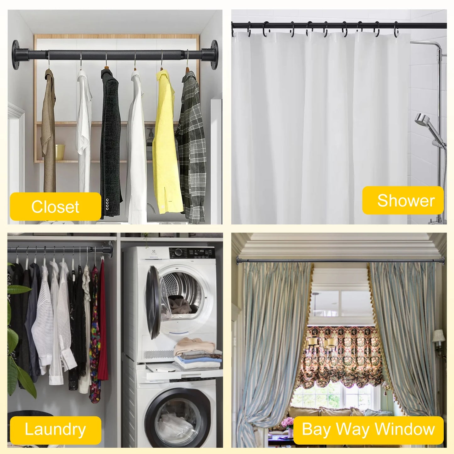 Closet Rod//  Adjustable Closet Rods for Hanging Clothes