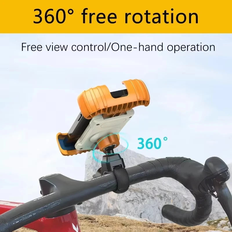 Motorcycle, mountain bike, road bike, stable and adjustable 360° rotatable universal mobile phone stand