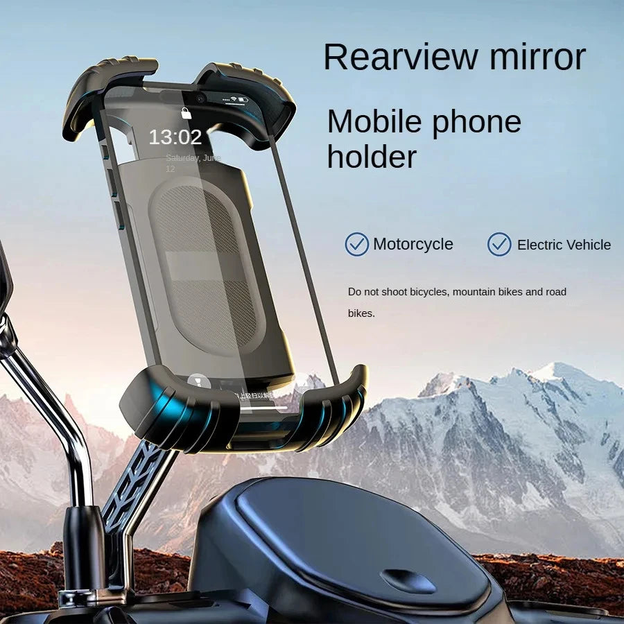 Motorcycle, mountain bike, road bike, stable and adjustable 360° rotatable universal mobile phone stand