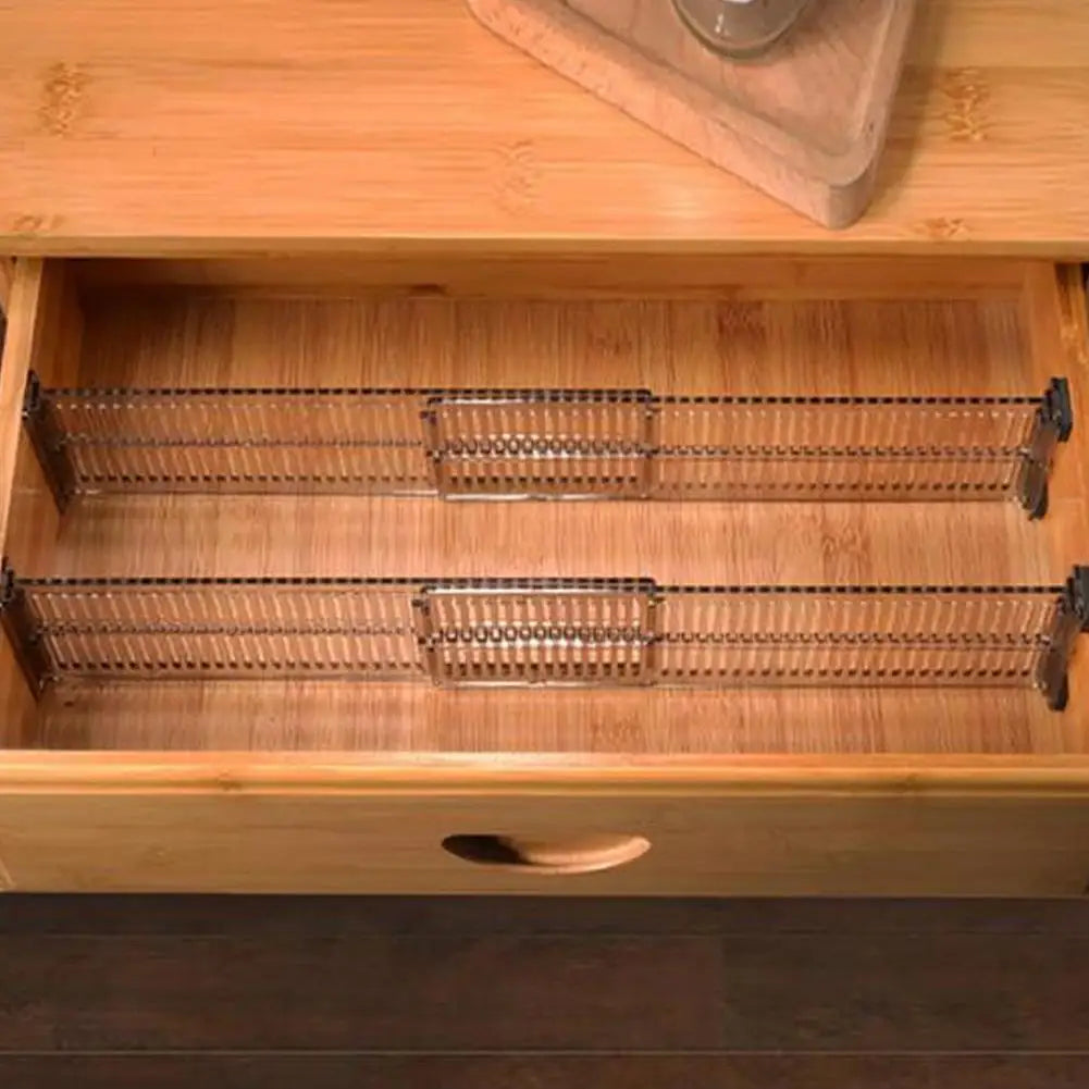 2Pcs Clear Drawer Dividers Organizers Adjustable // Cabinet Closet Storage