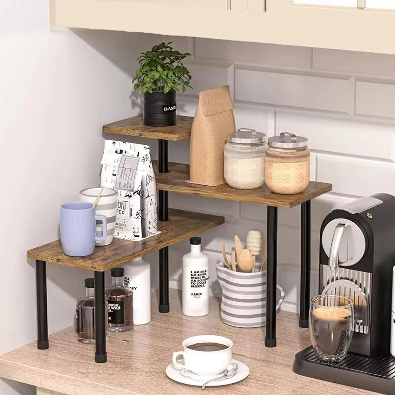 Countertop Organizer Organization 3 Tier Moveable Corner Shelf for Kitchen and bathroom