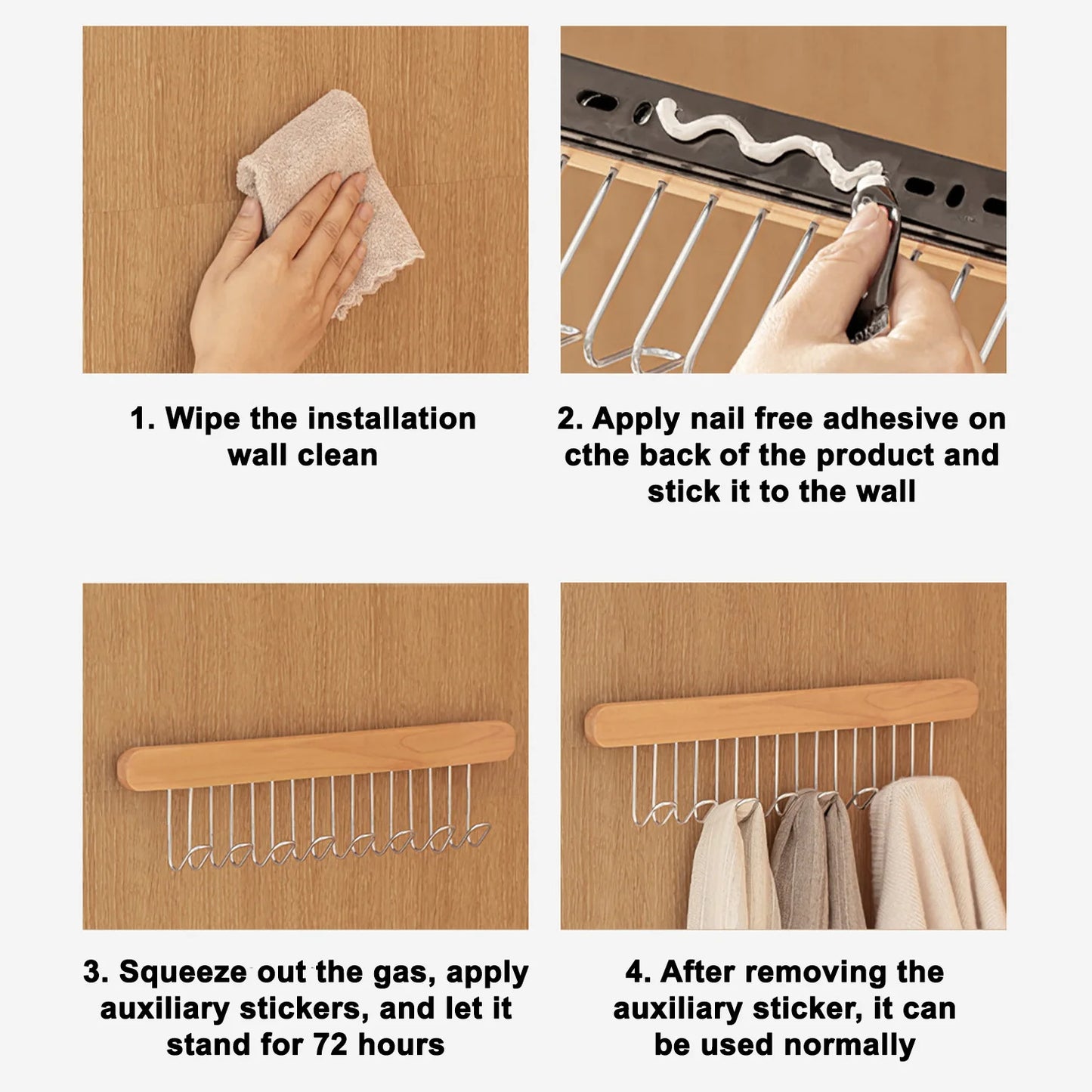 Clothes Hanger Bar for Closet // Pull Out Hook Rack Wardrobe Sliding Rack