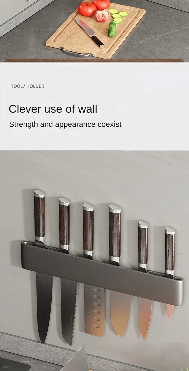 Kitchen Knife Organizer Wall // Mounted Multifunctional Kitchen Knife Storage Rack