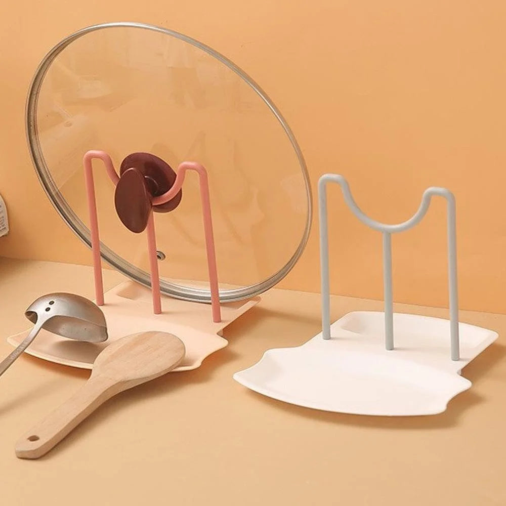 Kitchen Organizer Spatula Pot Lid Rack Shelf Plastic Spoon