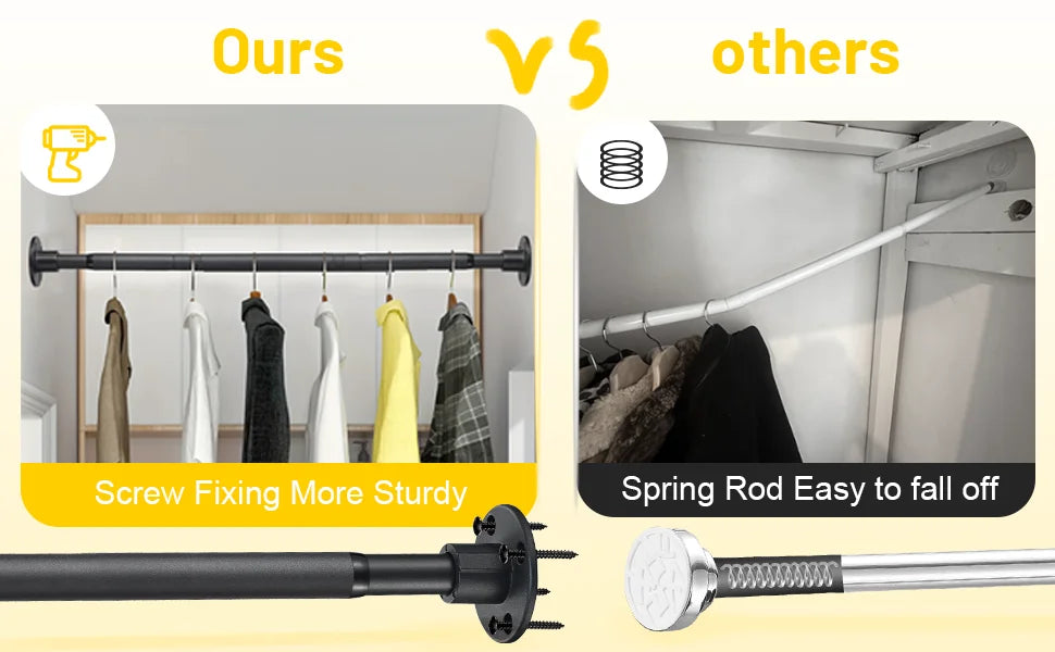 Closet Rod//  Adjustable Closet Rods for Hanging Clothes