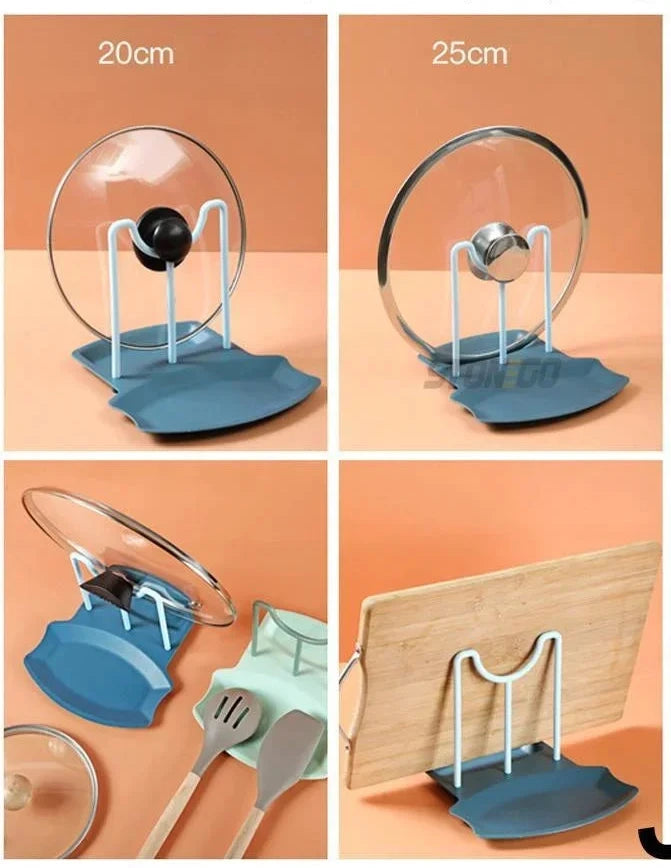 Kitchen Organizer Spatula Pot Lid Rack Shelf Plastic Spoon