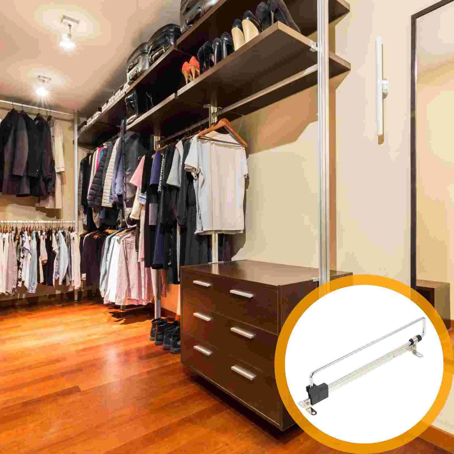 Retractable Closet // Wardrobe Rail Clothes Hanger Towel