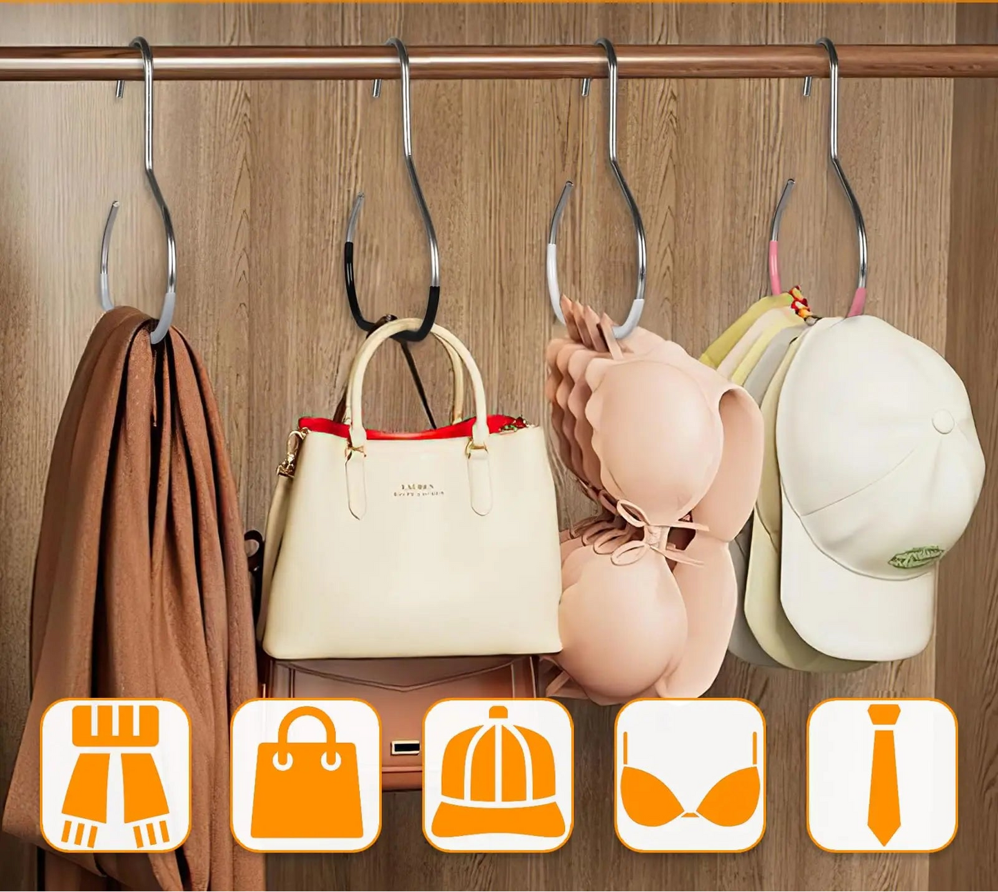 5pcs Hat Storage Hooks Metal