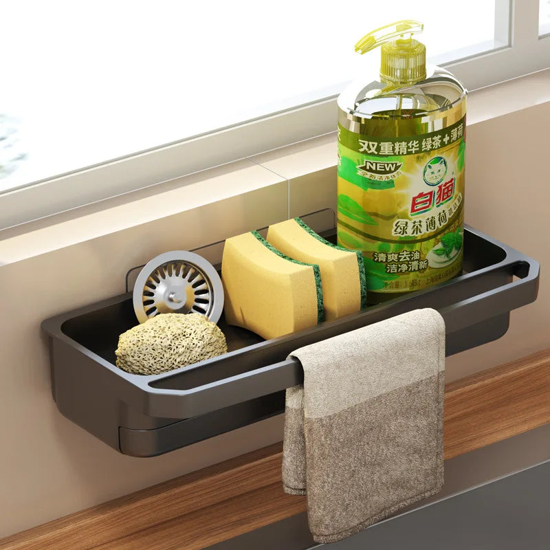 Kitchen Sink Organizer Drain Rack Self-draining