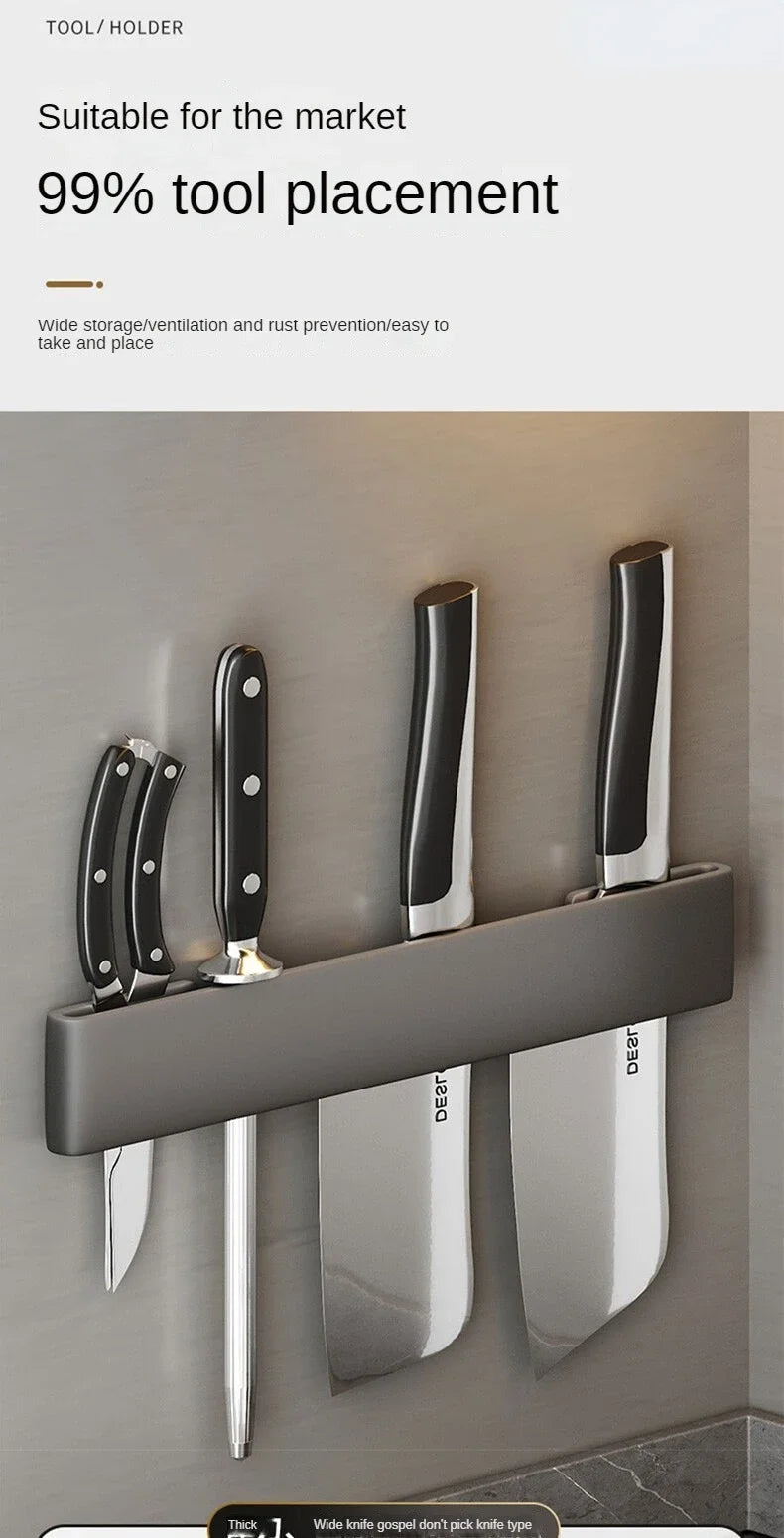 Kitchen Knife Organizer Wall // Mounted Multifunctional Kitchen Knife Storage Rack