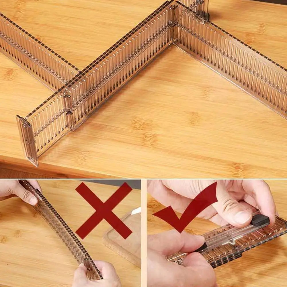 2Pcs Clear Drawer Dividers Organizers Adjustable // Cabinet Closet Storage