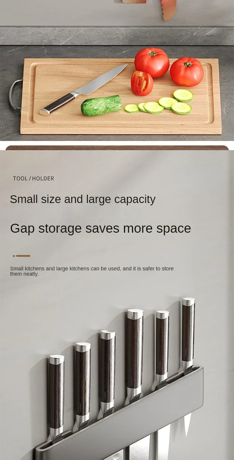 Kitchen Knife Organizer Wall // Mounted Multifunctional Kitchen Knife Storage Rack