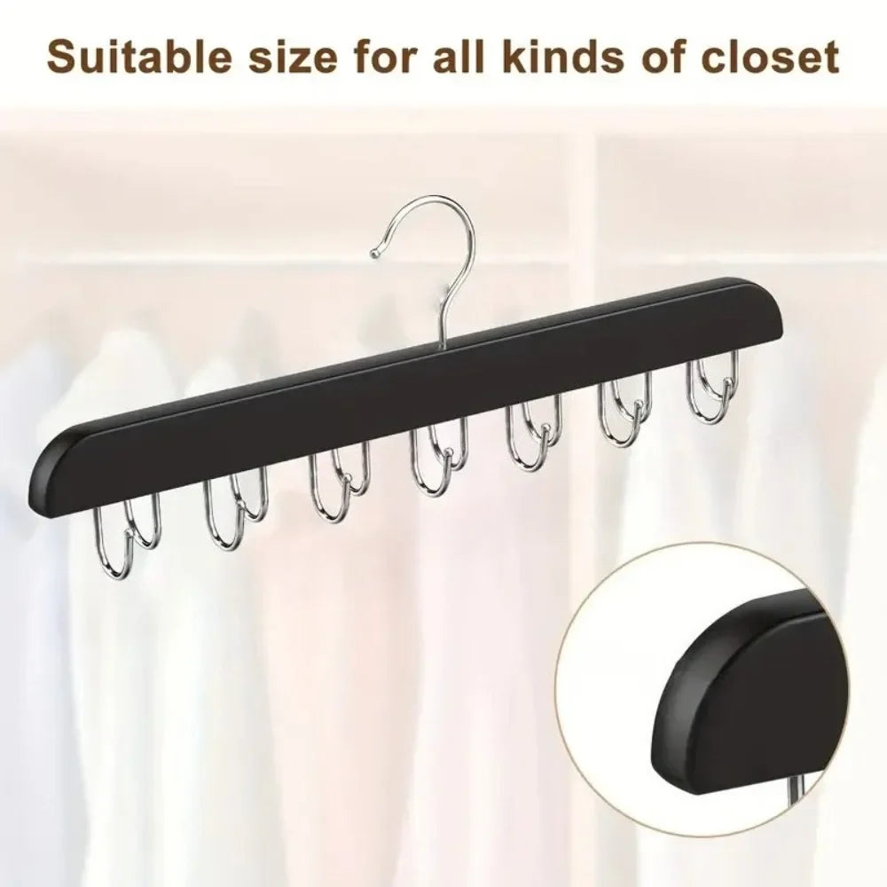 14 Hook Wooden Closet Organizer for Ties Belts Hats Scarves