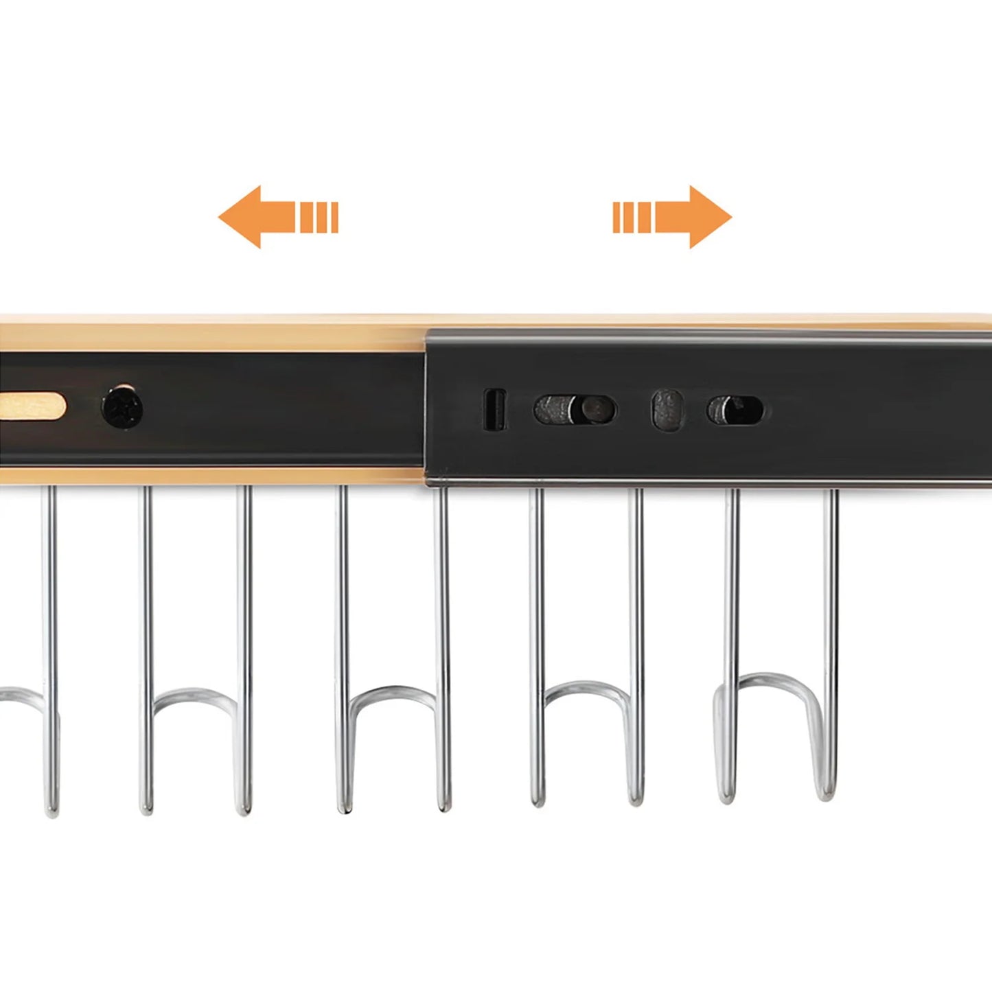 Clothes Hanger Bar for Closet // Pull Out Hook Rack Wardrobe Sliding Rack