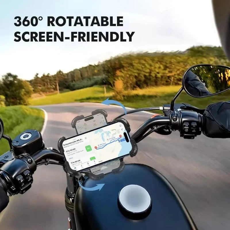 Motorcycle, mountain bike, road bike, stable and adjustable 360° rotatable universal mobile phone stand
