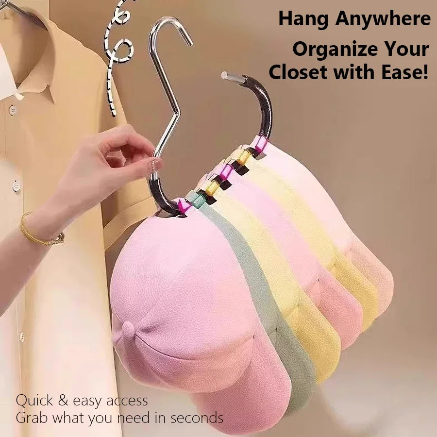 Hook Rack Storage for Hats Caps Ties Scarves & Bags//  Ideal Closet Accessory