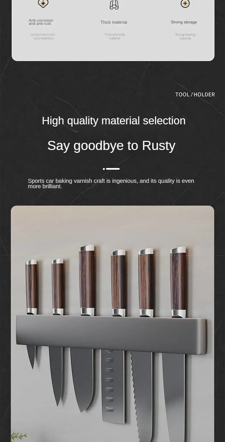 Kitchen Knife Organizer Wall // Mounted Multifunctional Kitchen Knife Storage Rack