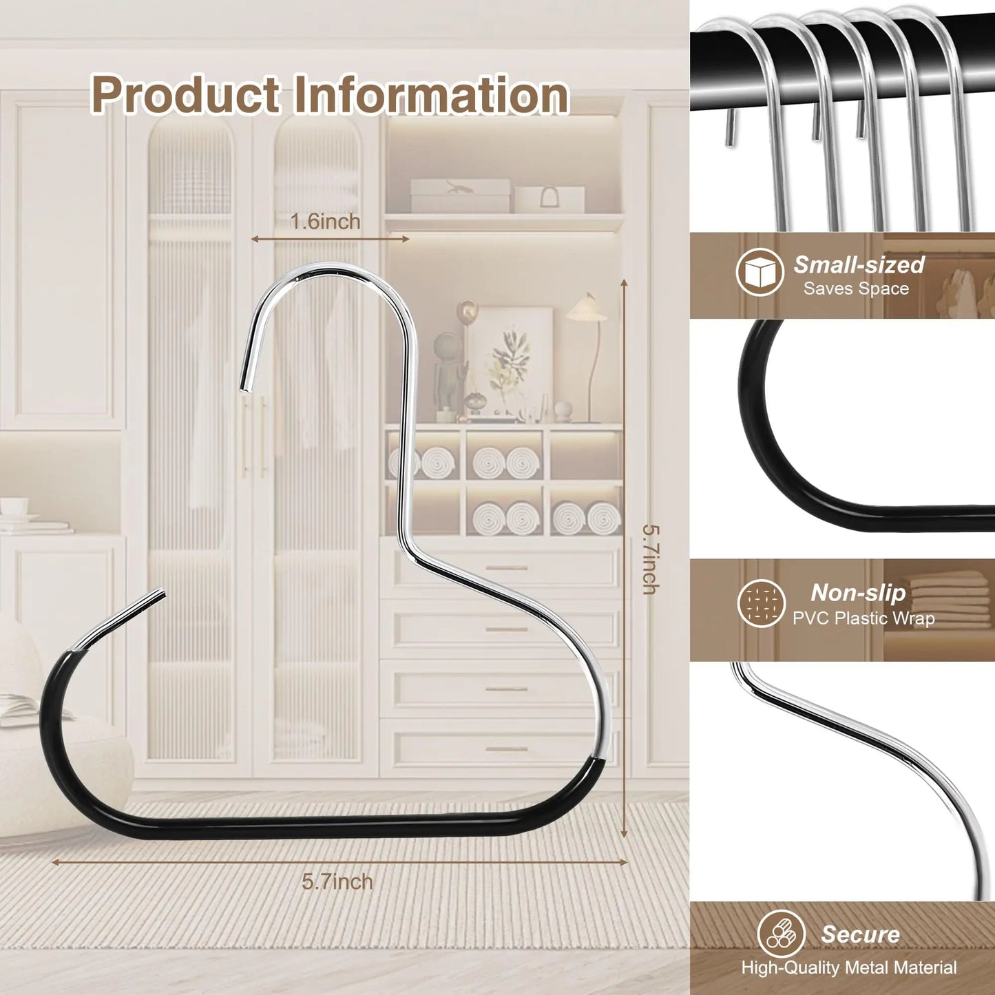 5pcs Hat Storage Hooks Metal