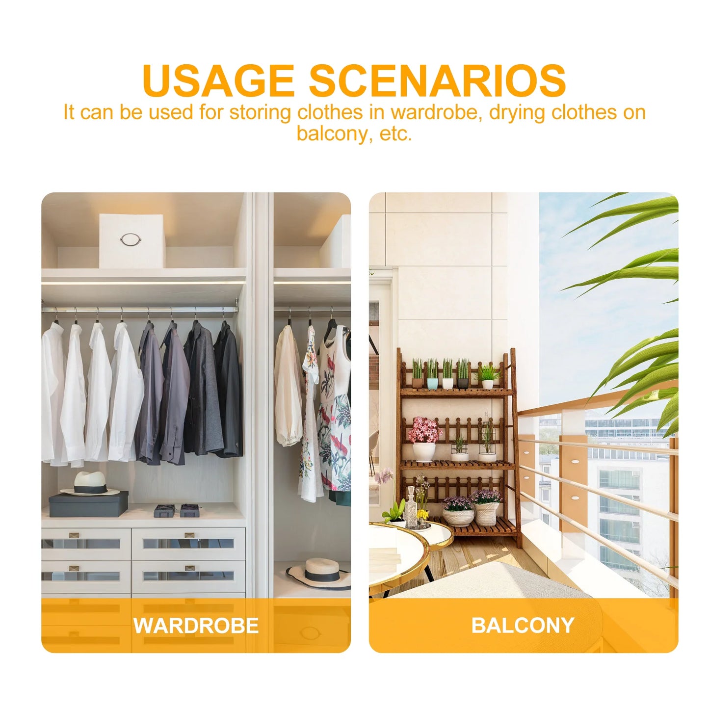 Retractable Closet // Wardrobe Rail Clothes Hanger Towel