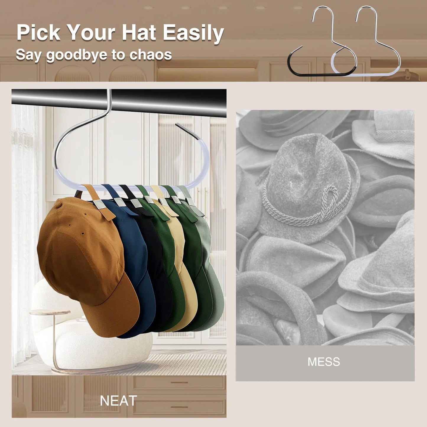 5pcs Hat Storage Hooks Metal