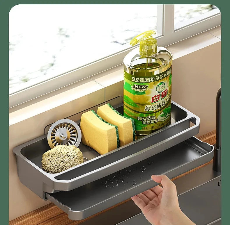 Kitchen Sink Organizer Drain Rack Self-draining